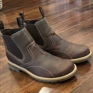 Clarks Waterproof Men's Dark Brown Chelsea Boots “Morris Easy Beeswax Leather”